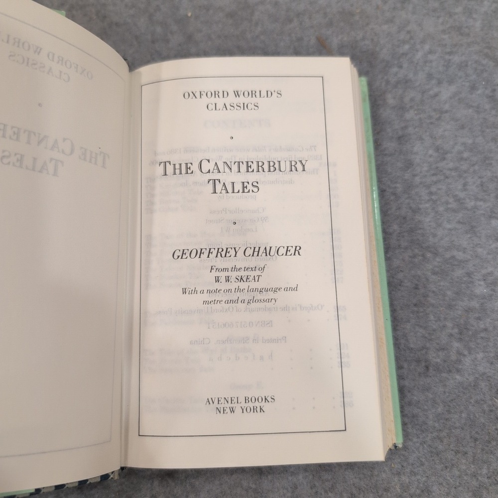The Canterbury Tales Geoffrey Chaucer Oxford World's Classics Avenel Hardcover - Picture 3 of 6